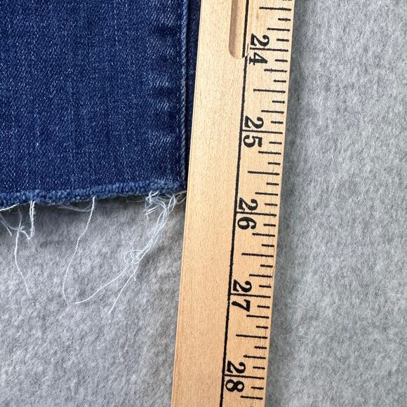 Loft Jeans Blue Women 25/0 Distressed Denim Modern Skinny HighRise Crop Raw Hem - Picture 12 of 13